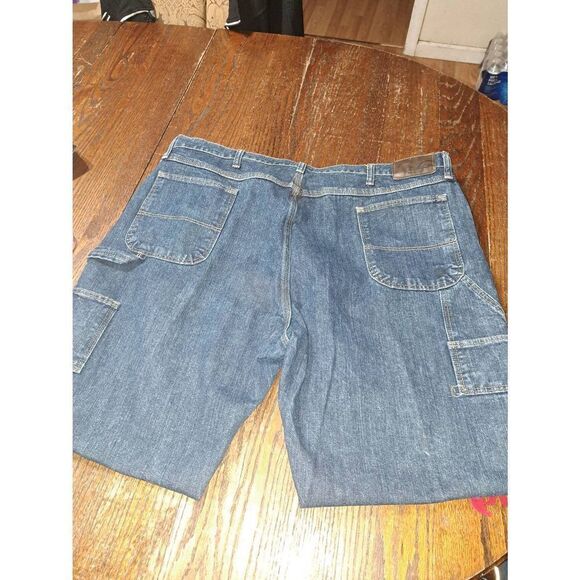 42x32 Magellan Outdoors Capenter Denim Blue Jeans Bootcut Cotton Pants - Picture 4 of 6